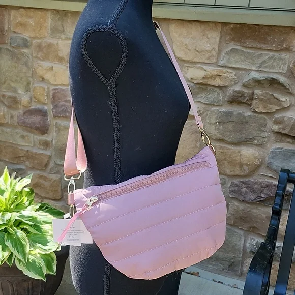 NWT PRETTY SIMPLE JOLIE PINK PUFFER BAG - Picture 9 of 12